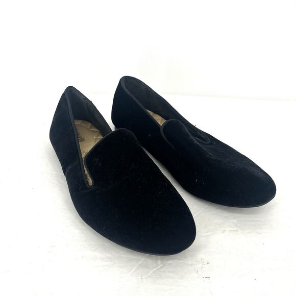 Birdies The Starling Velvet Flat Loafer Size 7 Black Slip On Classic Timeless - Picture 1 of 9